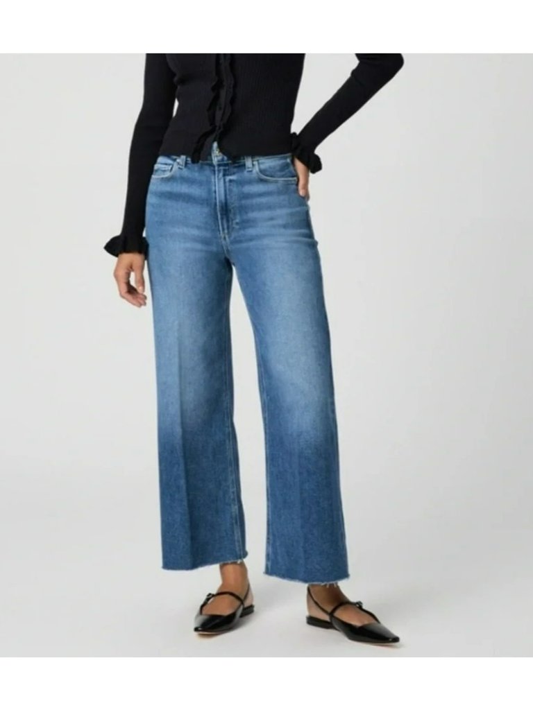 Paige Anessa High-Rise Wide-Leg Jeans Womens 31 Blue